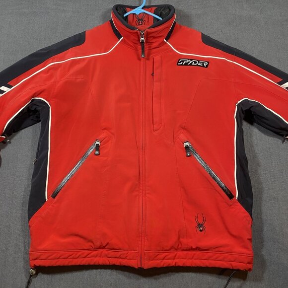 Spyder Mens Red Ski Jacket Dermizax-EV Zip Pockets & Spiderweb Lining Size L/52 - Picture 1 of 16